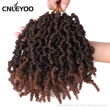 Brown Spring Senegalese Twist Crochet Hair 10 Inch Pre-twisted Spring Crochet Braids For Women